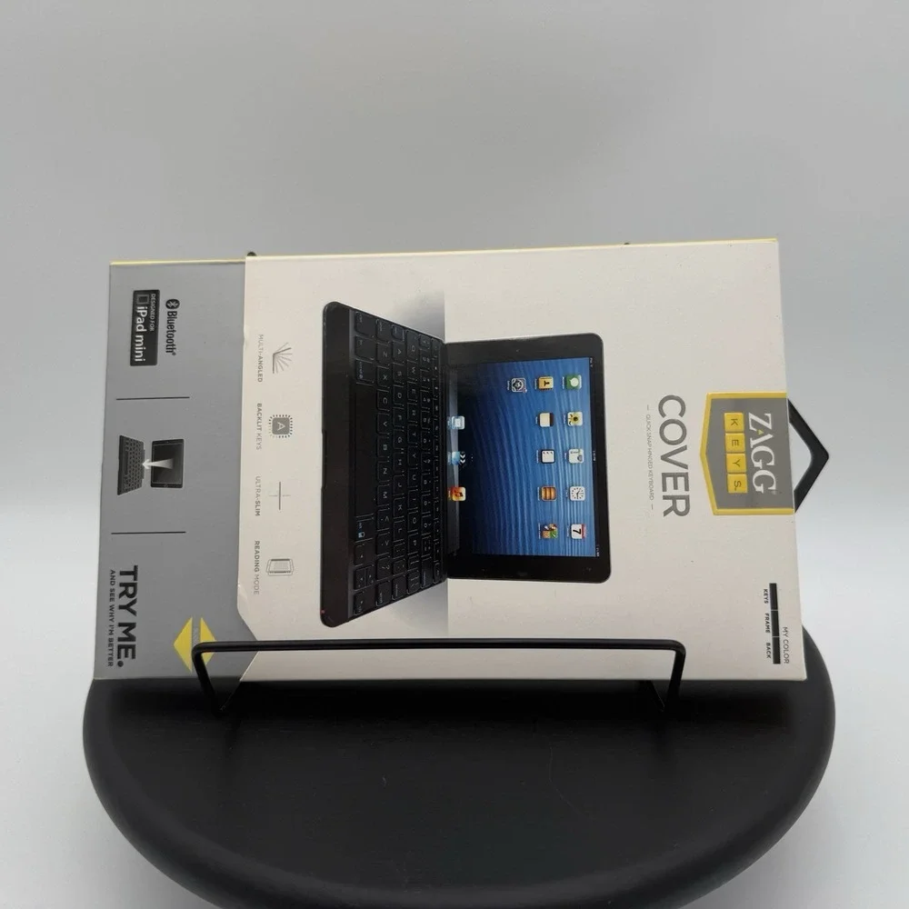 Zagg Keys iPad Mini BLACK Full Keys Bluetooth Keyboard Case Stand Cover